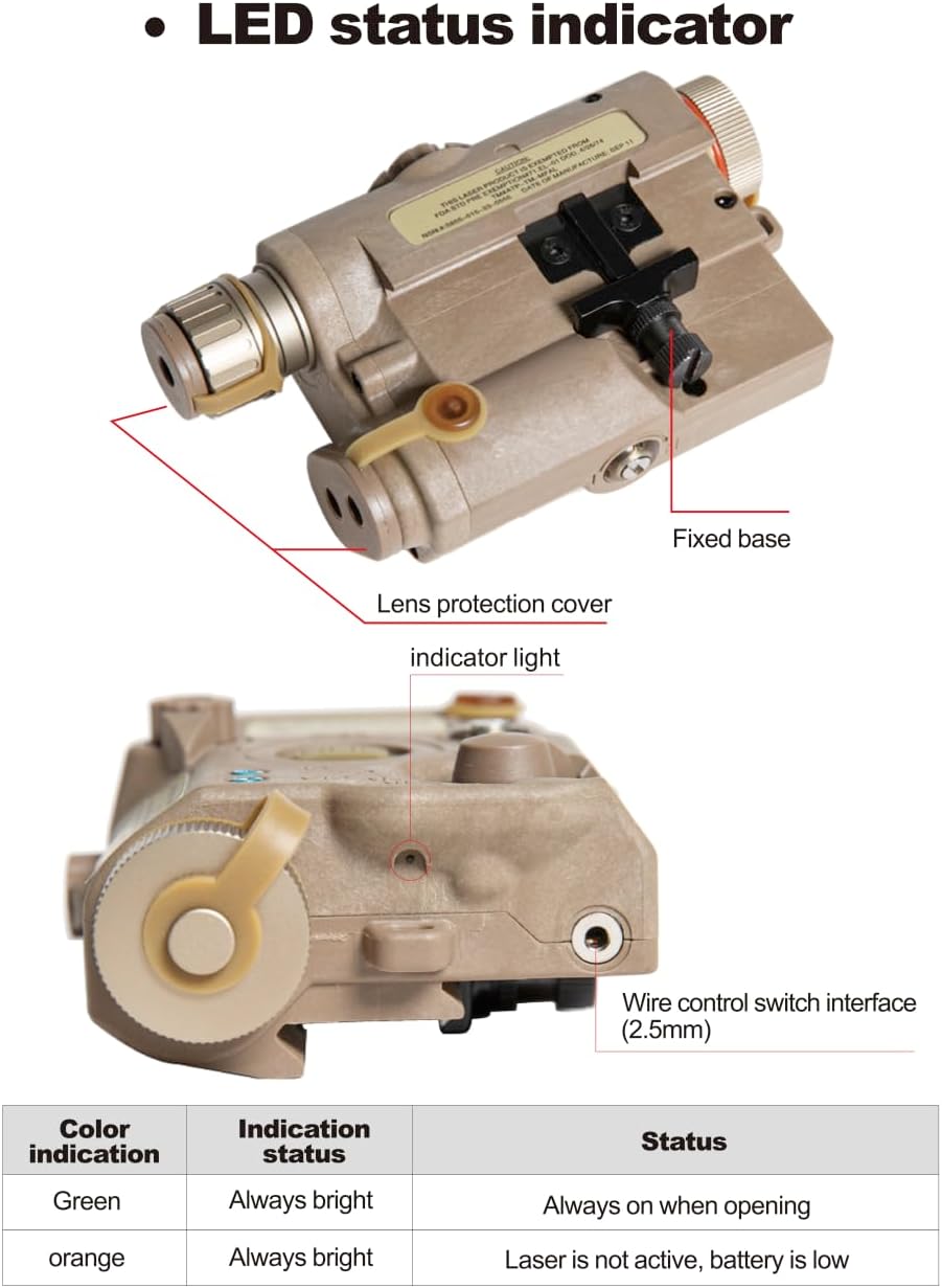 FMA PEQ 15 LA5A IIIA Version Invisible(IR) Laser + Red Laser + White LED Flashing PEQ Upgrade Version Sight for AEG GBB CQB Cosplay | Display - FMA