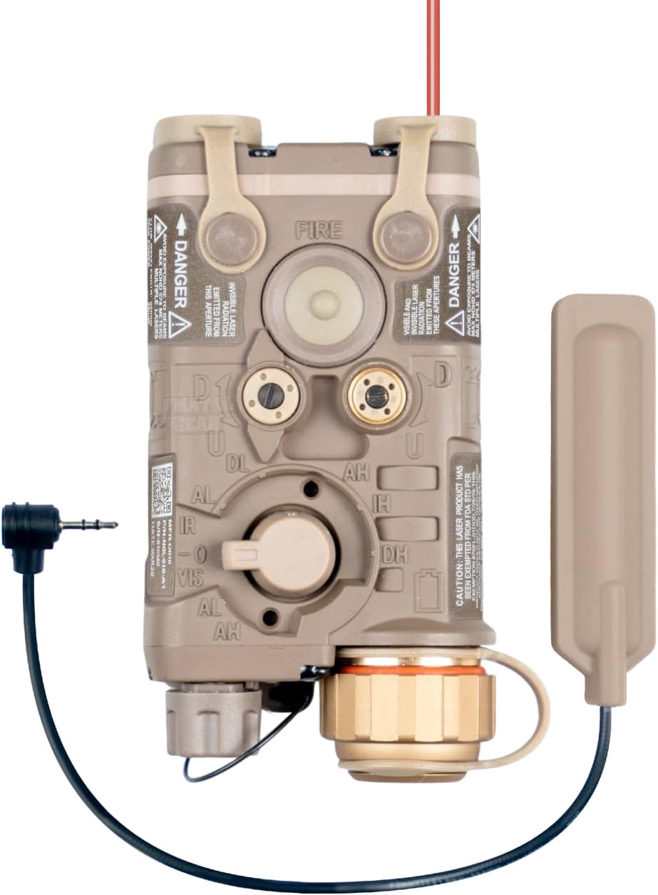 FMA PEQ NGAL Mini Version IR Laser + Red Laser + White LED Flashing Sight for Airsoft AEG GBB CQB Laser Output Within 5mW - FMA