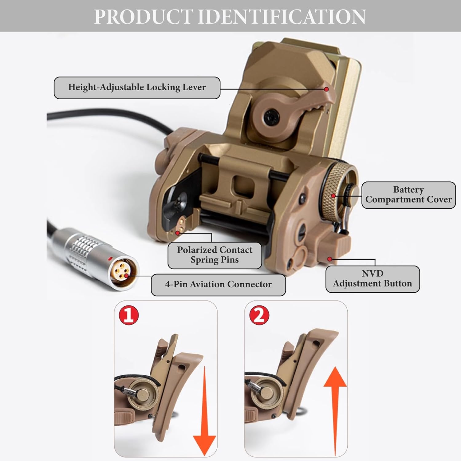FMA Tactical Helmet GSGM NVG Bracket with funtion for Dummy NVG AVS6/9/10 GPNVG18 PSQ36 - FMA