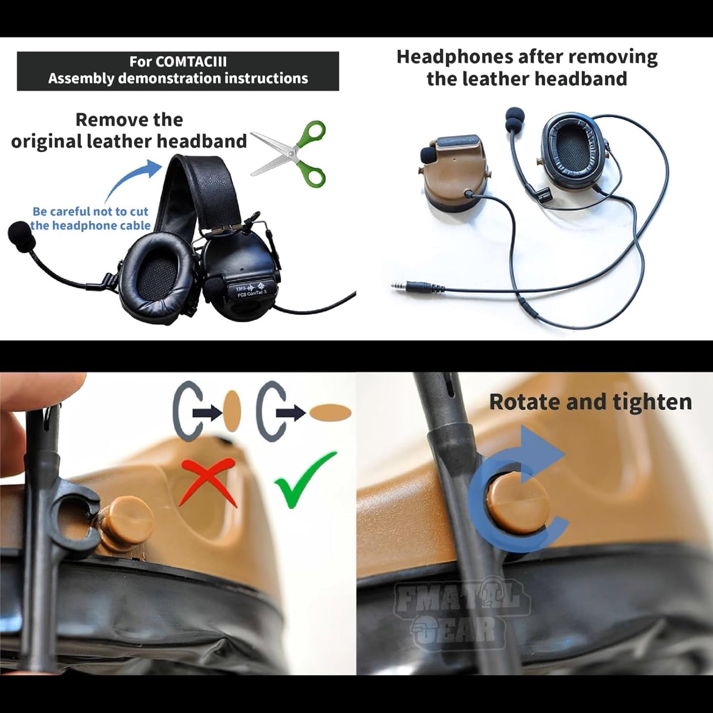 Tactical Headset ARC Rail Adapter Brackle | Airsoft | Hunting | Shooting - FMA
