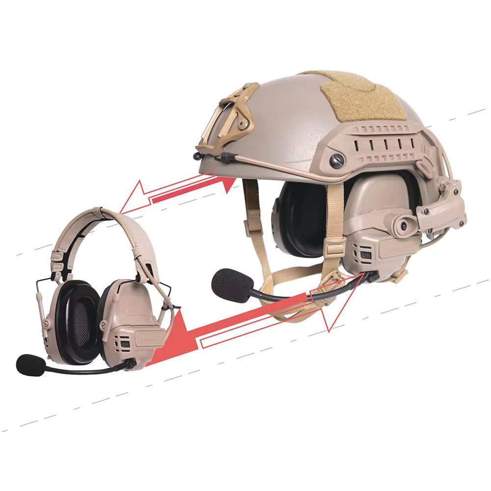 Tactical Noise Reduction Headset Falcon Ears FE30 / FE40 Pro - Sound Pickup For Hunting, Airfost, Tactical Communication - FMA