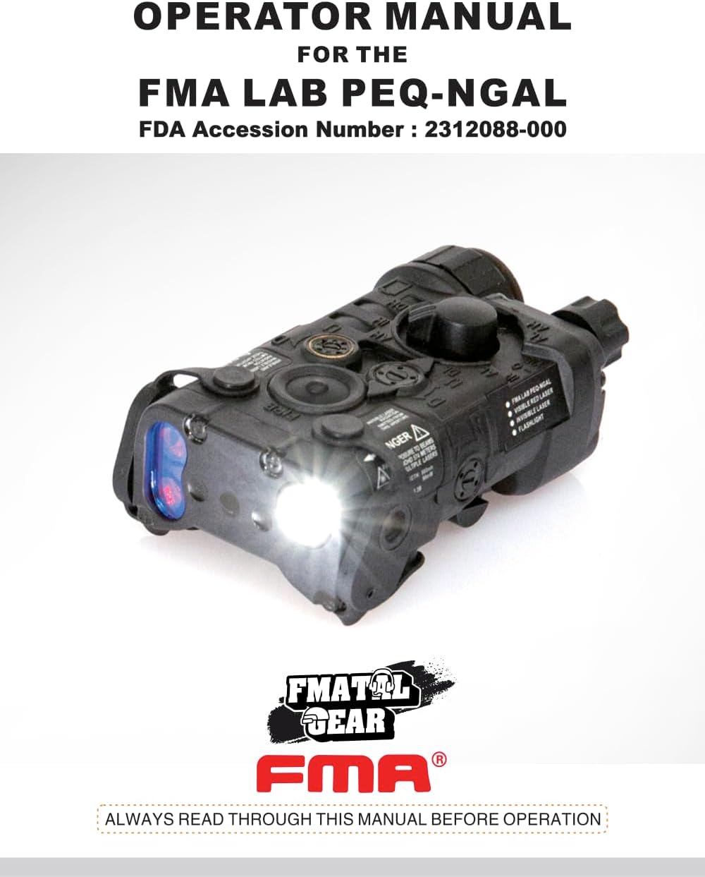 FMA PEQ NGAL Mini Version IR Laser + Red Laser + White LED Flashing Sight for Airsoft AEG GBB CQB Laser Output Within 5mW