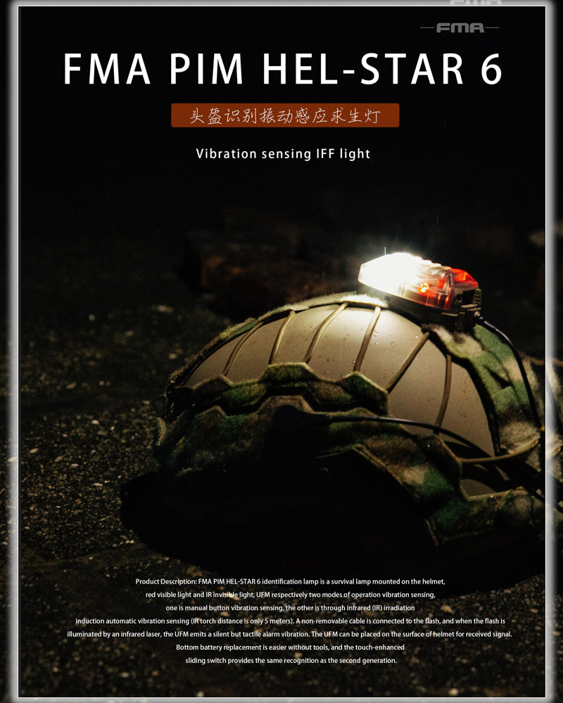 FMA PIM HEL-STAR 6 Style Airsoft Helment Light ( Black / DE )