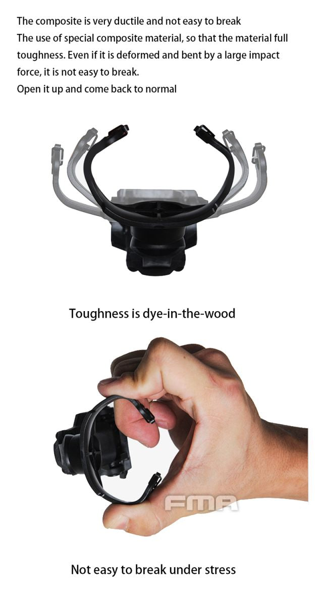 FMA Tactical Headset COMTAC II III Helmet ARC Rail Bracket Adapter
